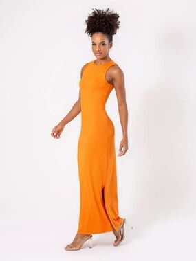 Orange Ribbed Maxi Dress $75MSRP